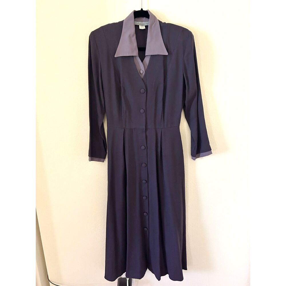Vintage Carol Anderson 100% Rayon Long Sleeved Women's Dress‎ Size 8